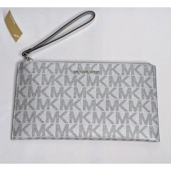 Michael Kors Jet Set Large Wristlet Pouch - Silver - Picture 4 of 4